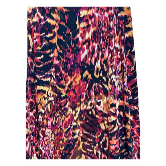Allie & Rob Womens XL Multicolor Animal Print Maxi Skirt Modest Flowy Stretchy - Picture 4 of 10
